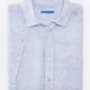 Montauk Modern Fit Linen Shirt In Mini Quatrefoil