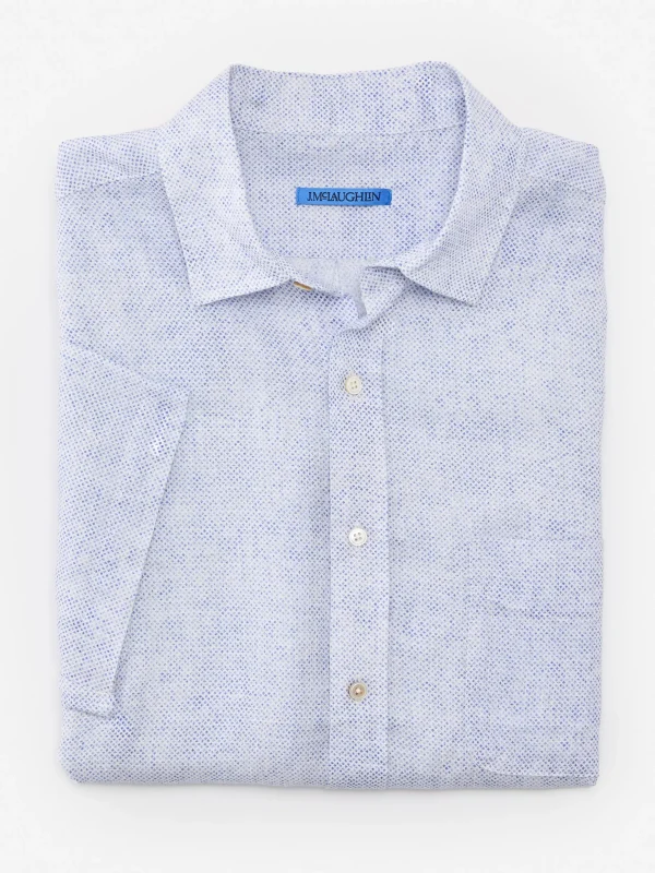 Montauk Modern Fit Linen Shirt In Mini Quatrefoil