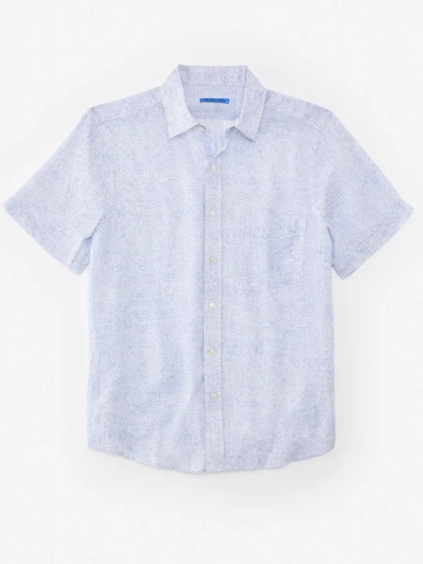 Montauk Modern Fit Linen Shirt In Mini Quatrefoil