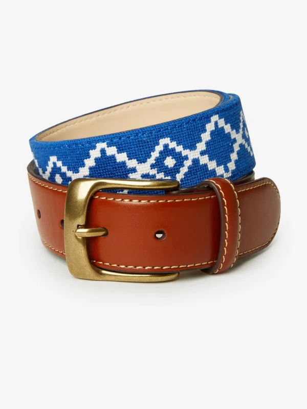 Needlepoint Belt In Geo Diamond