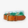 Needlepoint Belt In Santa Play Golf