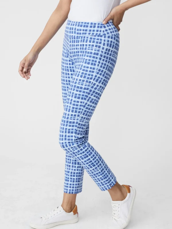 Newport Capri Pants In Painterly Check