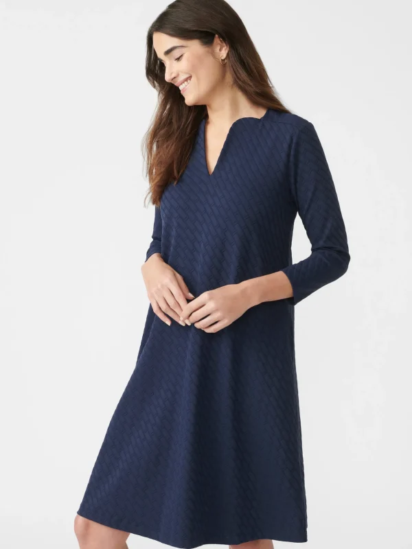 Octavia Dress In Fernwood Geo Jacquard