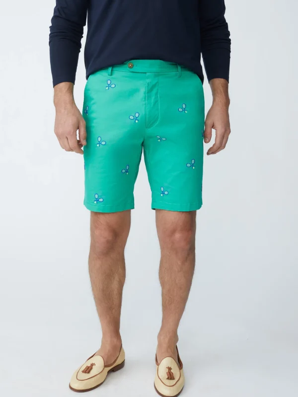 Oliver 9" Embroidered Shorts In Tennis Racket