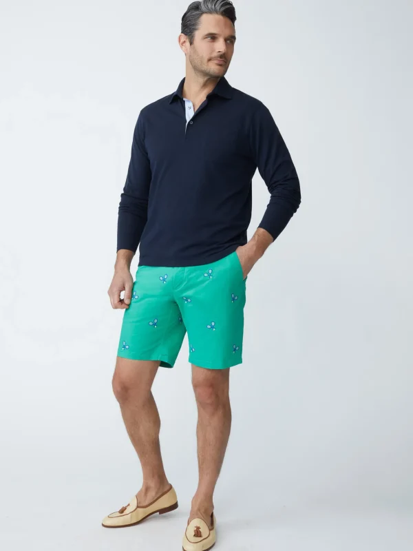 Oliver 9" Embroidered Shorts In Tennis Racket