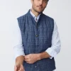 Orson Linen Vest In Glen Plaid