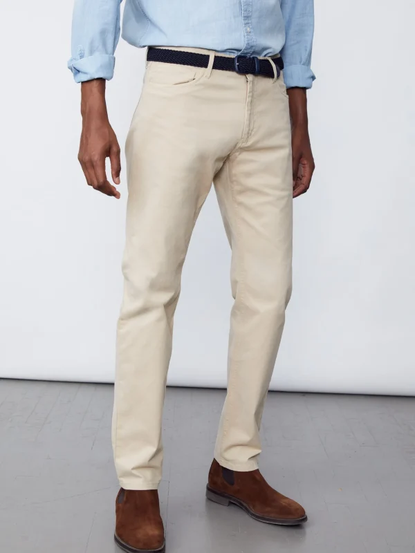 Parker 5-Pocket Straight Pants In Stretch Cotton Sateen