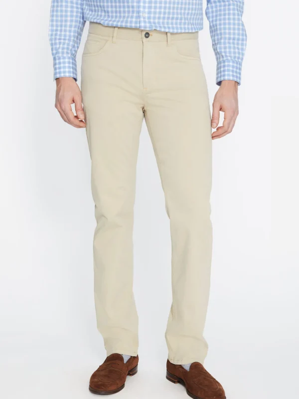 Parker 5-Pocket Straight Pants In Stretch Cotton Sateen