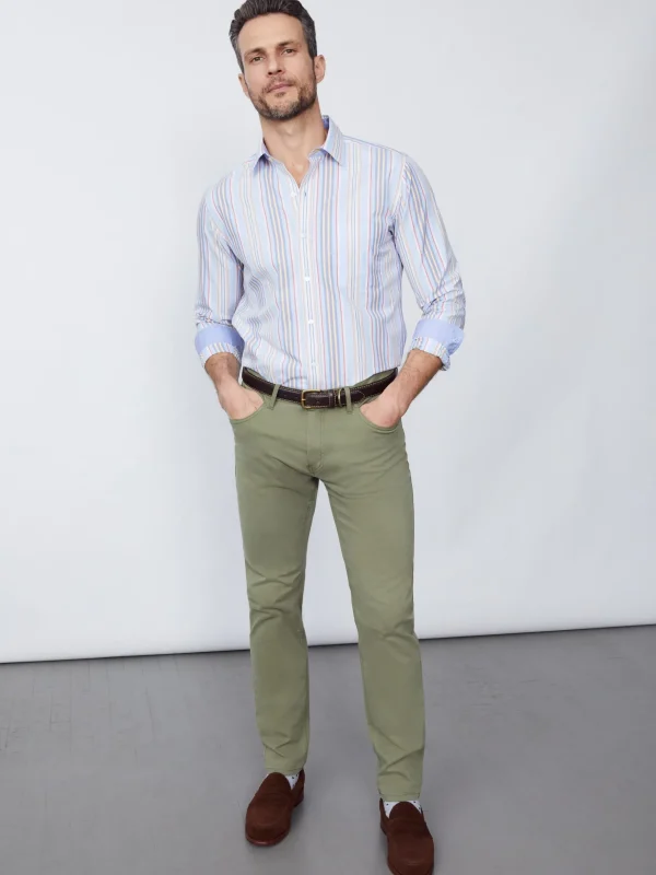 Parker 5-Pocket Straight Pants In Stretch Cotton Sateen