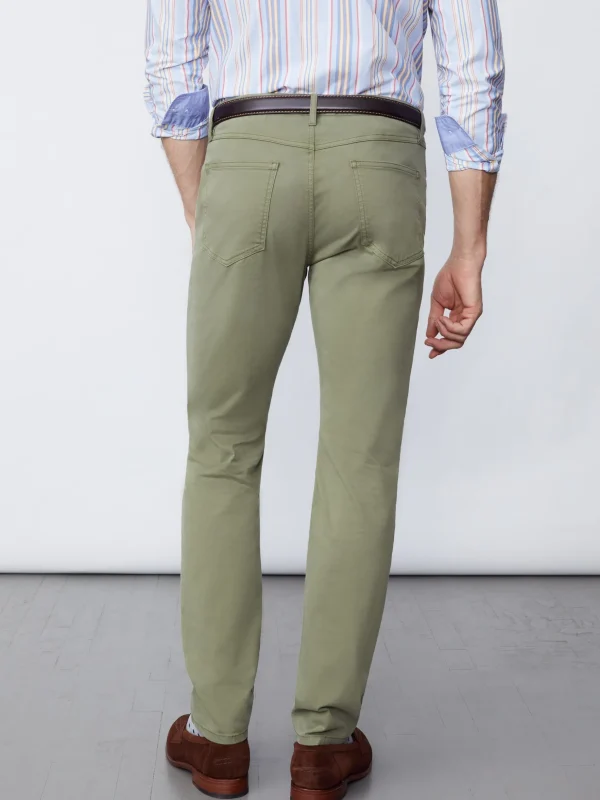 Parker 5-Pocket Straight Pants In Stretch Cotton Sateen