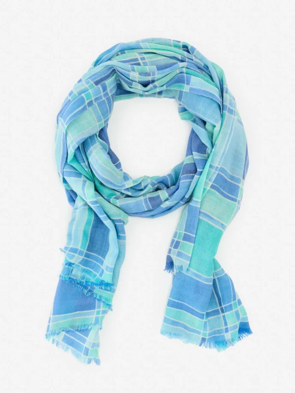 Reed Scarf In Paintbrush Plaid