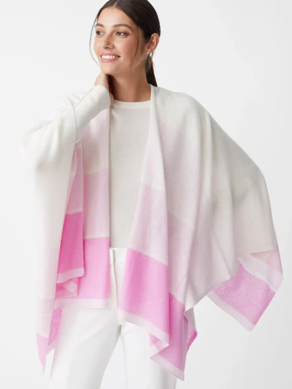 Sadie Cashmere Wrap In Block Stripe