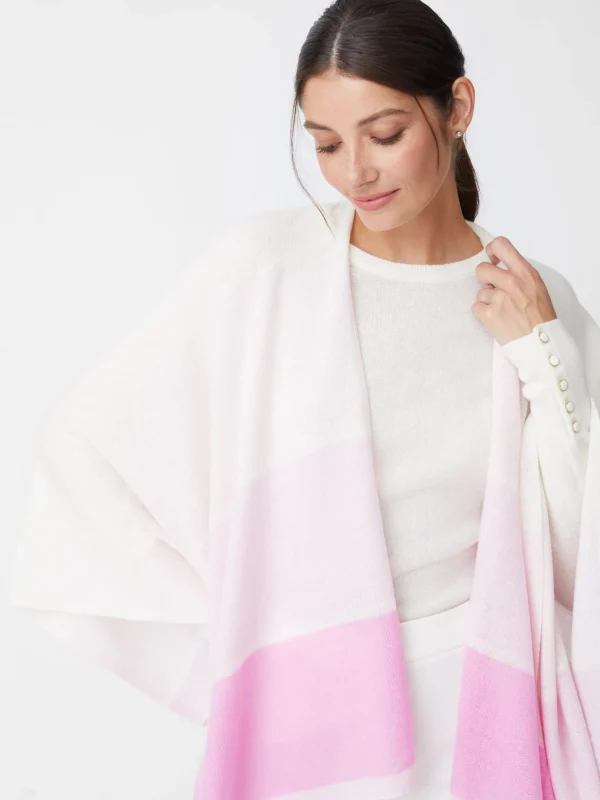 Sadie Cashmere Wrap In Block Stripe