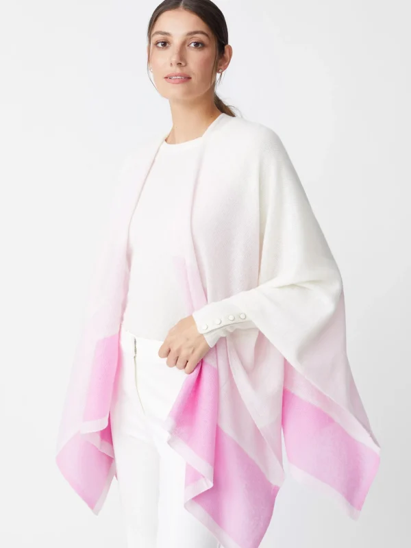 Sadie Cashmere Wrap In Block Stripe