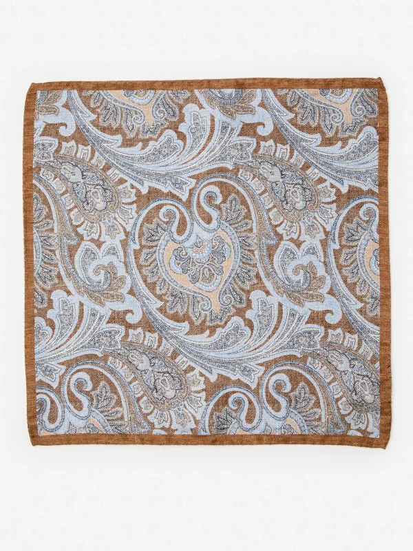 Silk Pocket Square In Paisley