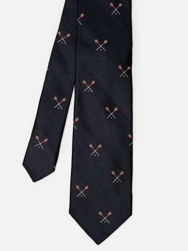 Silk Tie In Lacrosse Sticks