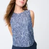 Sylvie Sleeveless Top In Leaf Lover Jacquard