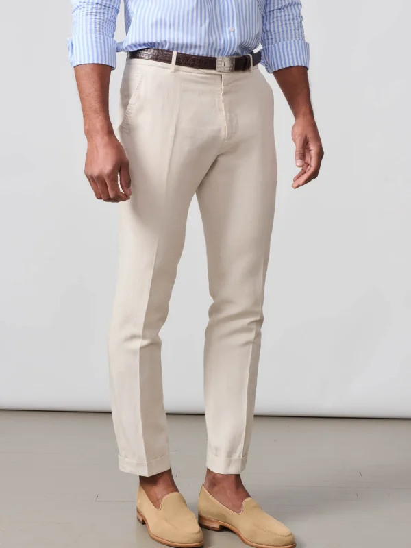 Taylor Straight-Fit Pants In Linen Blend