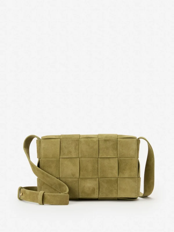 Una Woven Suede Crossbody