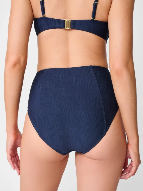 Wailea Bikini Bottom In Ocean Wave Jacquard